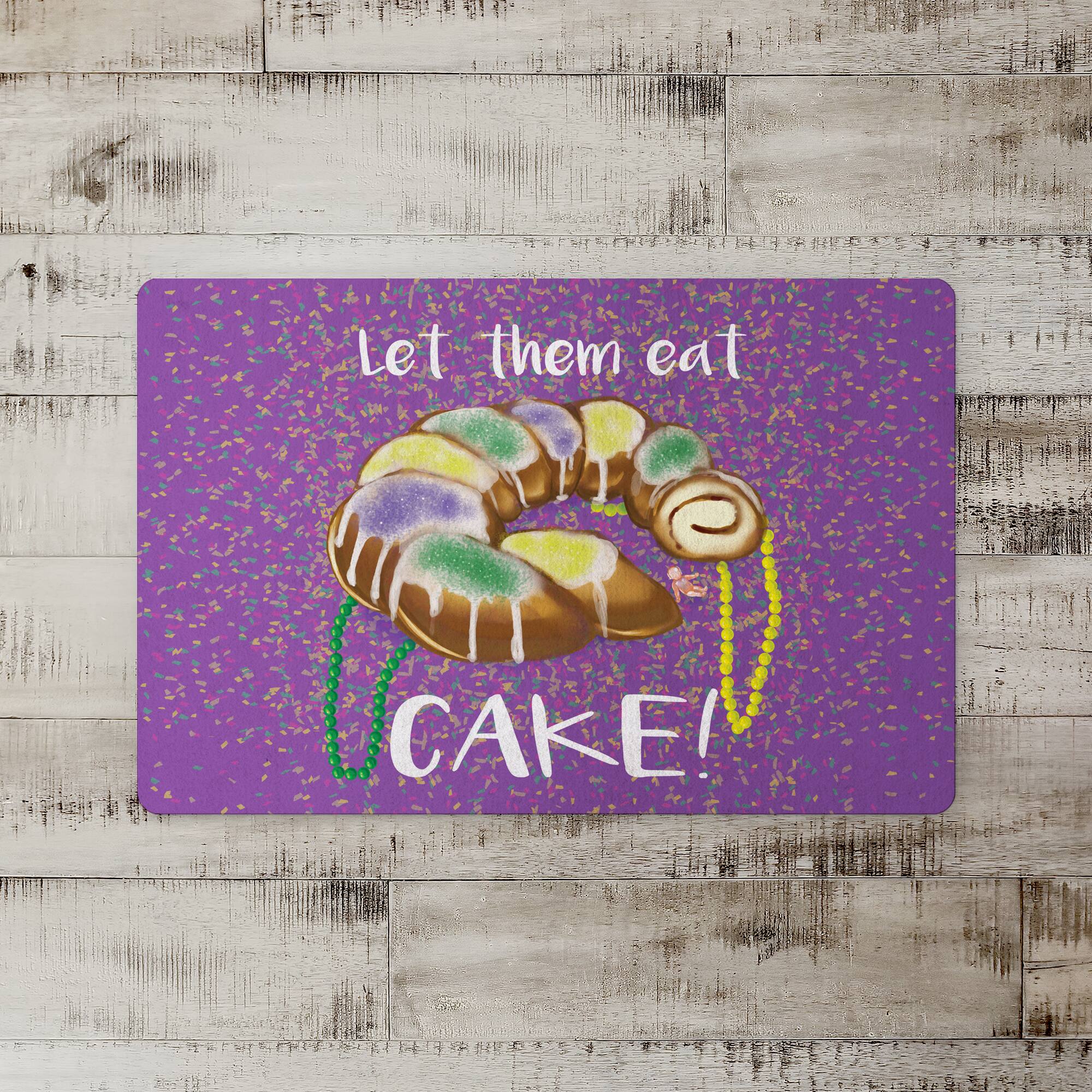 Let Eat Them Cake Mardi Gras Floor Mat